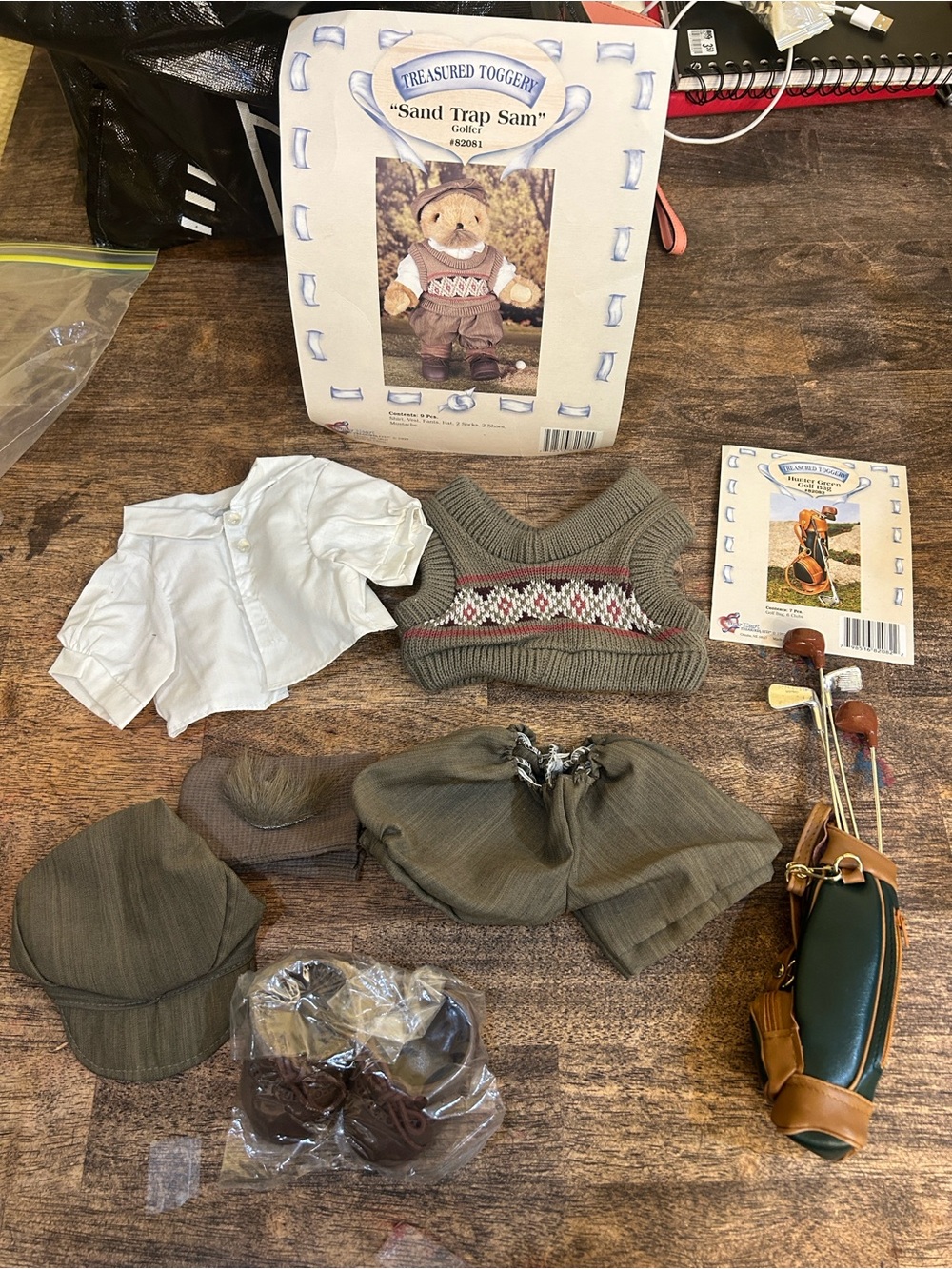'Sand Trap Sam' Kids Doll Golf Outfit in Olive Green